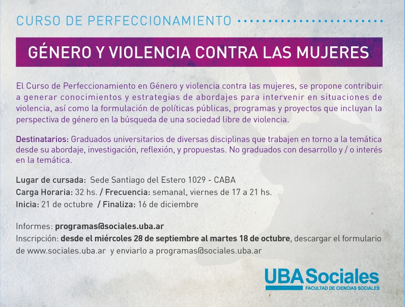 Flyer Género y violencia contra las mujeres